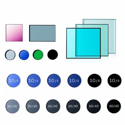 10/5 ถึง 60/40 ฟิลเตอร์กระจกออปติกส์คุณภาพพื้นผิว ขนาดกว้าง 1.5mm ถึง 300mm และเคลือบตามต้องการ